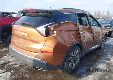 2015 Nissan Murano Sv из США, поврежденный, VIN 5N1AZ2MH9FN235476